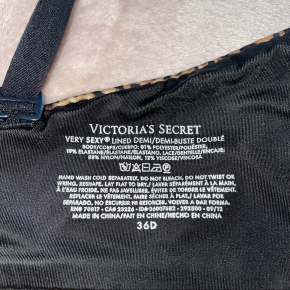 VS animal print lace very sexy lined Demi bra 36D - Picture 9 of 10